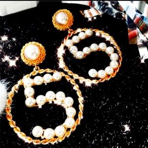 New Earrings High Quality Brand Earring For Women Simple Pearl Jewelry Big Circl